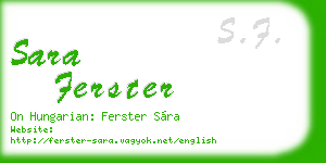 sara ferster business card