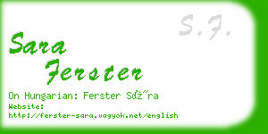 sara ferster business card